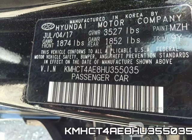 KMHCT4AE8HU355035 фото 10