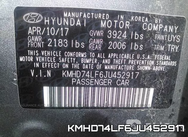 KMHD74LF6JU452917 фото 10