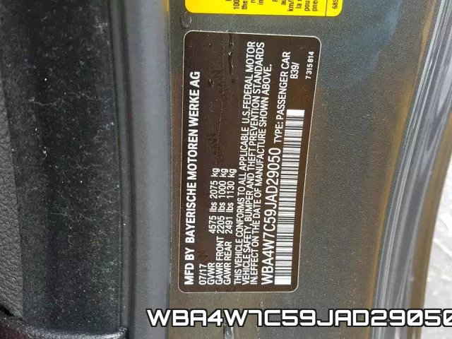 WBA4W7C59JAD29050 фото 2