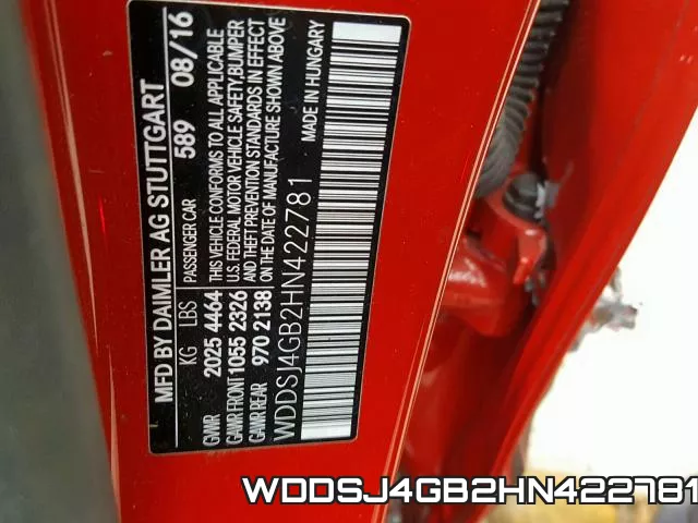 WDDSJ4GB2HN422781 фото 2