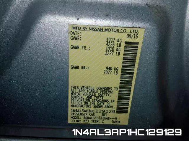 1N4AL3AP1HC129129 фото 2