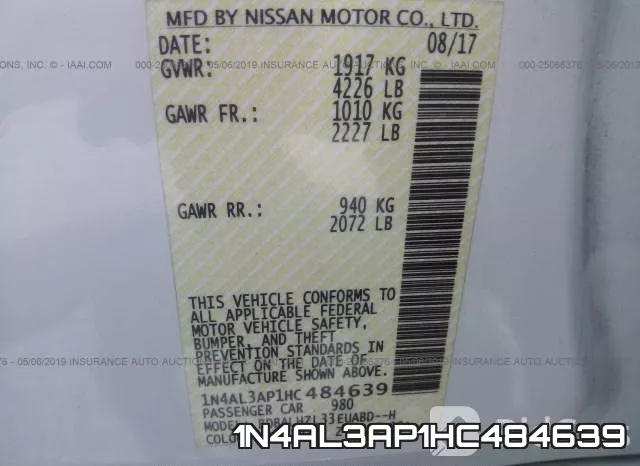 1N4AL3AP1HC484639 фото 10