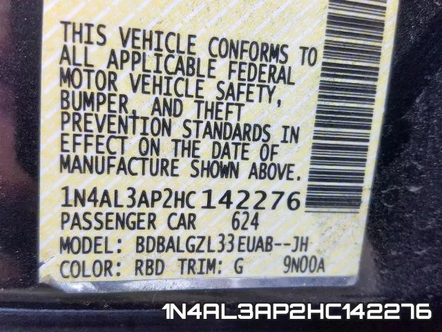 1N4AL3AP2HC142276 фото 2