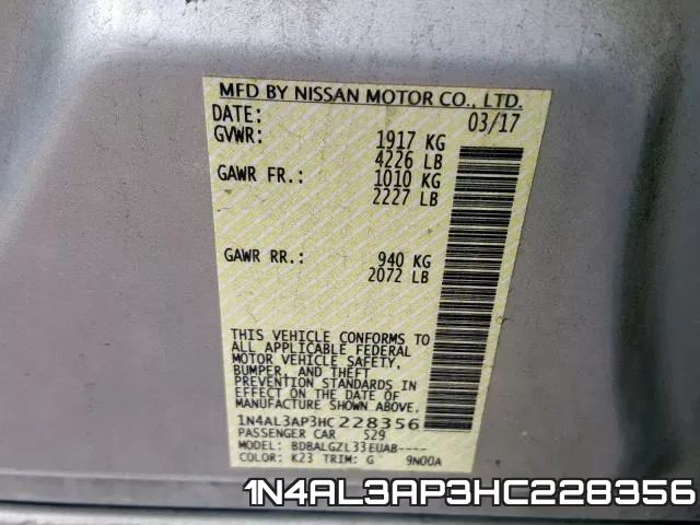1N4AL3AP3HC228356 фото 2
