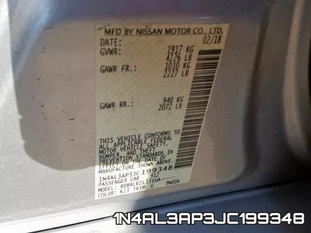 1N4AL3AP3JC199348 фото 2
