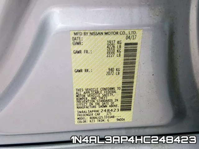 1N4AL3AP4HC248423 фото 2