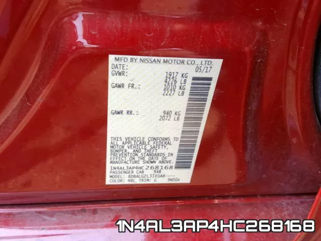 1N4AL3AP4HC268168 фото 2