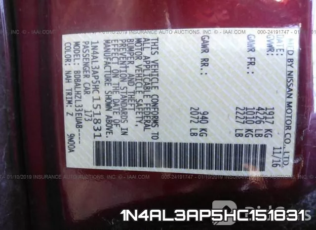 1N4AL3AP5HC151831 фото 10