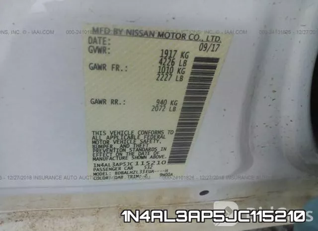 1N4AL3AP5JC115210 фото 9