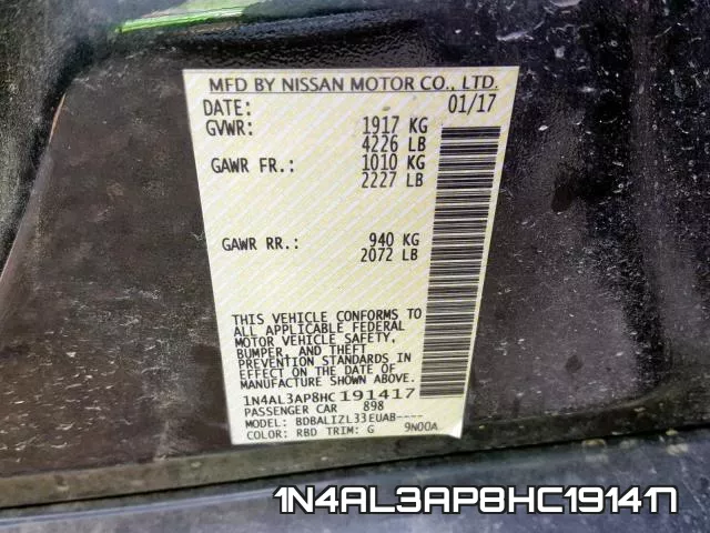 1N4AL3AP8HC191417 фото 2