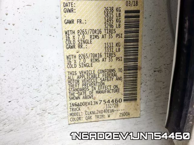 1N6AD0EV1JN754460 фото 2