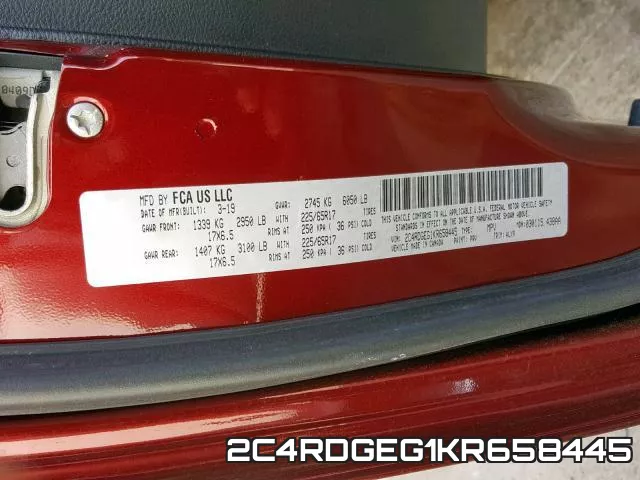 2C4RDGEG1KR658445 фото 2