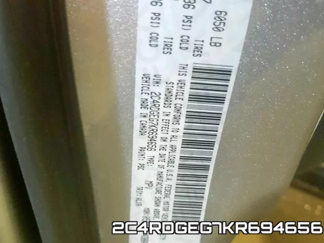 2C4RDGEG7KR694656 фото 2