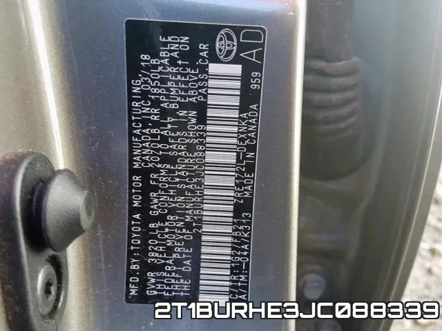 2T1BURHE3JC088339 фото 2