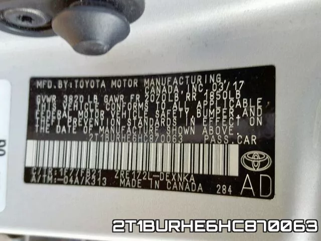 2T1BURHE6HC870063 фото 2
