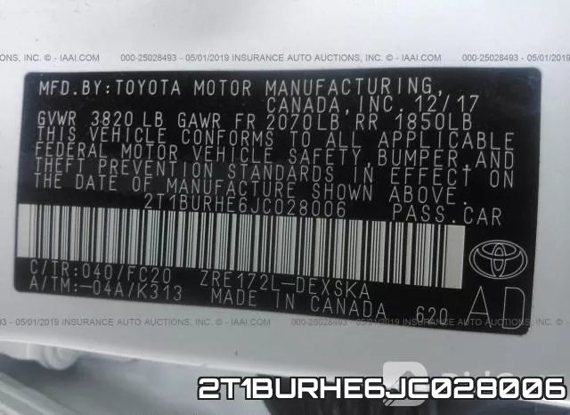 2T1BURHE6JC028006 фото 10