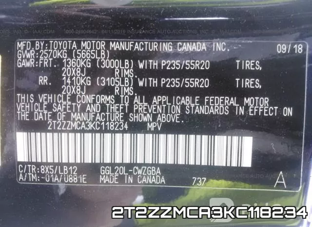 2T2ZZMCA3KC118234 фото 10