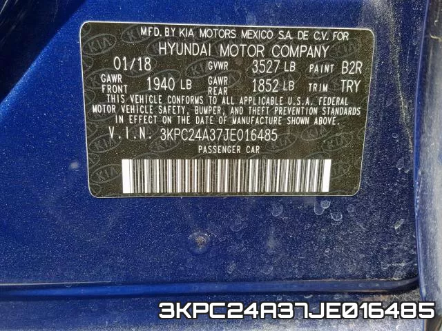 3KPC24A37JE016485 фото 2