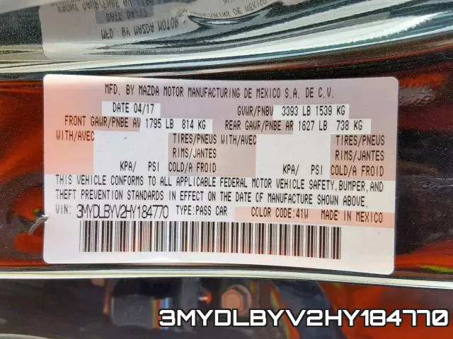 3MYDLBYV2HY184770 фото 2