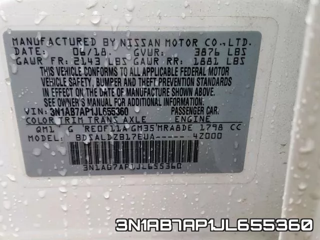 3N1AB7AP1JL655360 фото 2