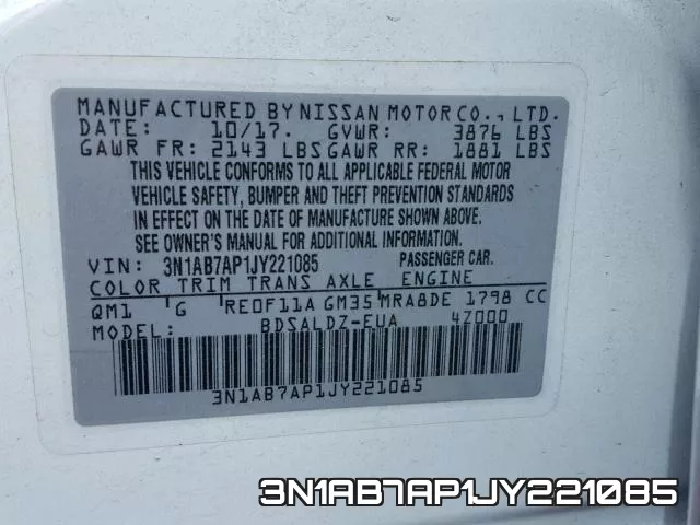 3N1AB7AP1JY221085 фото 2