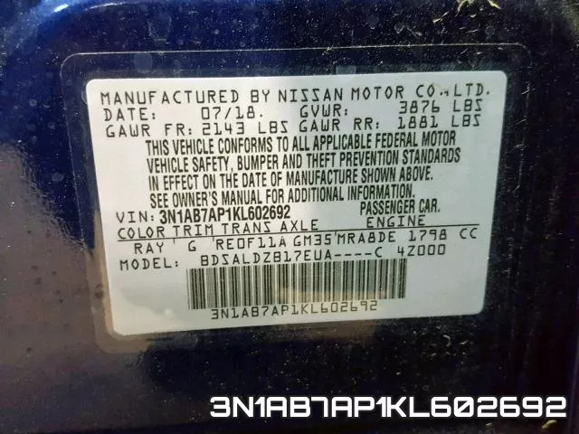 3N1AB7AP1KL602692 фото 2