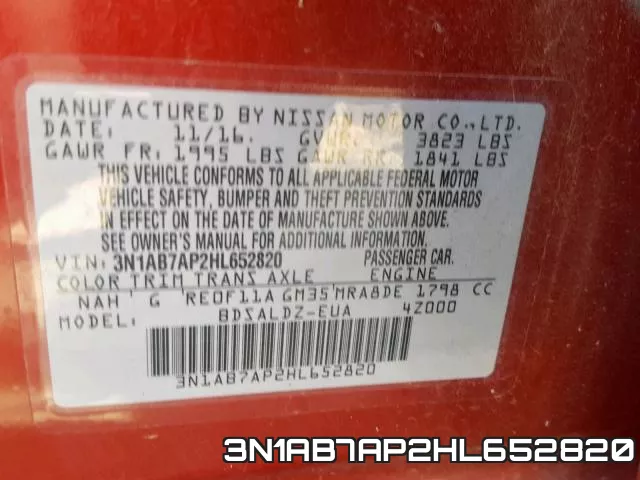 3N1AB7AP2HL652820 фото 2
