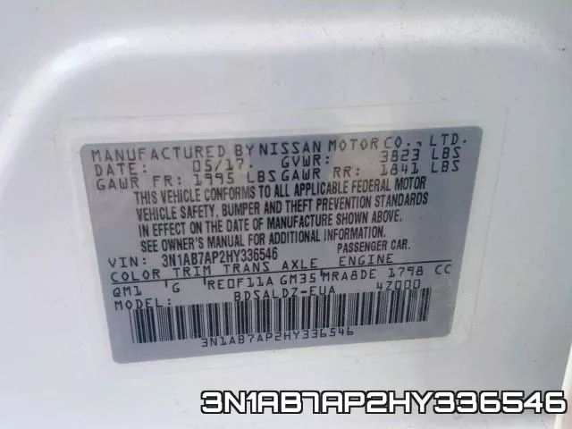 3N1AB7AP2HY336546 фото 2