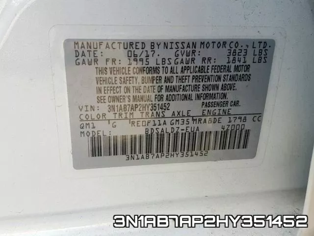 3N1AB7AP2HY351452 фото 2