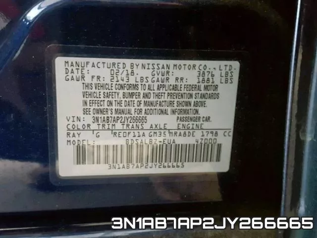 3N1AB7AP2JY266665 фото 2