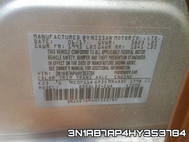 3N1AB7AP4HY353784 фото 2