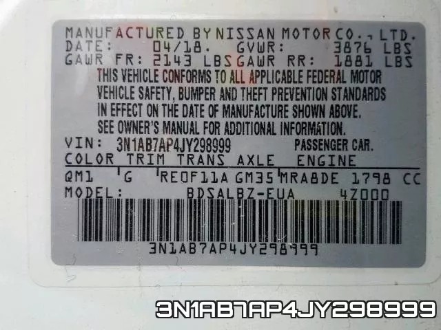 3N1AB7AP4JY298999 фото 2