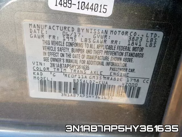 3N1AB7AP5HY361635 фото 2