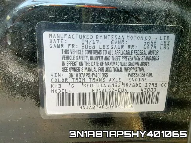 3N1AB7AP5HY401065 фото 2