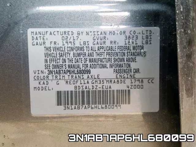 3N1AB7AP6HL680099 фото 2