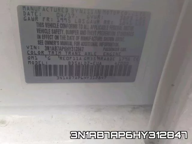 3N1AB7AP6HY312847 фото 2