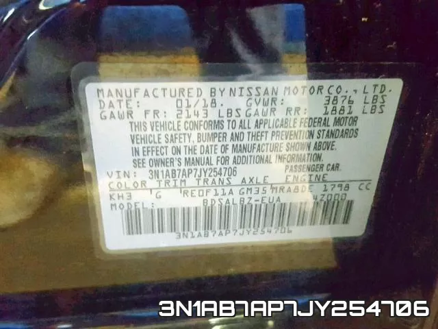 3N1AB7AP7JY254706 фото 2