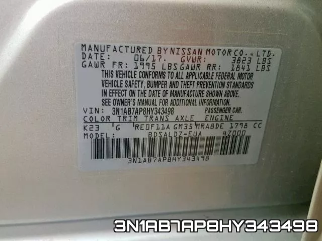 3N1AB7AP8HY343498 фото 2