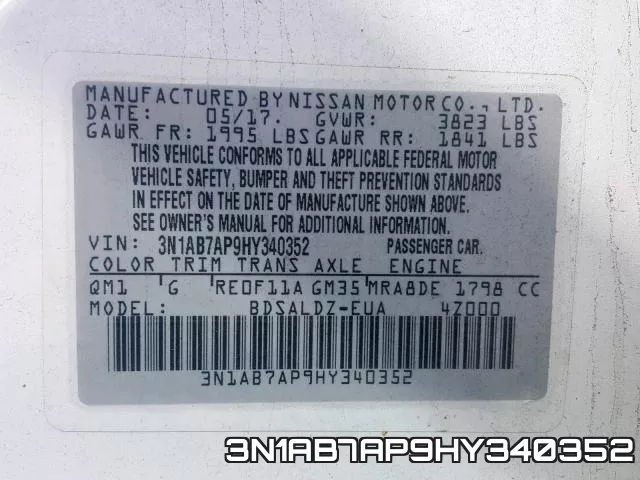 3N1AB7AP9HY340352 фото 2