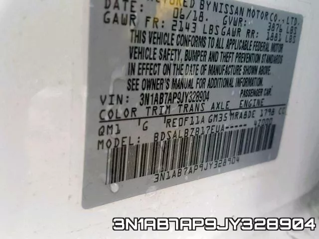 3N1AB7AP9JY328904 фото 2