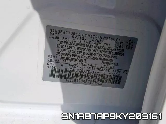 3N1AB7AP9KY203161 фото 2