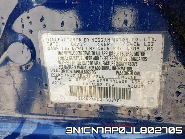 3N1CN7AP0JL802705 фото 2