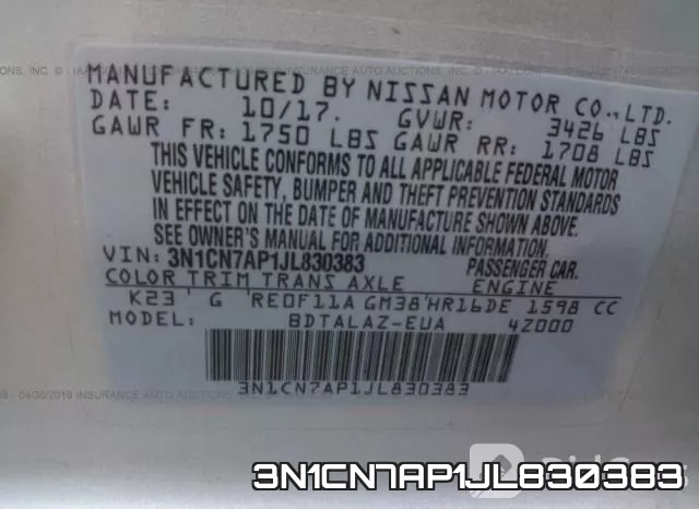 3N1CN7AP1JL830383 фото 10