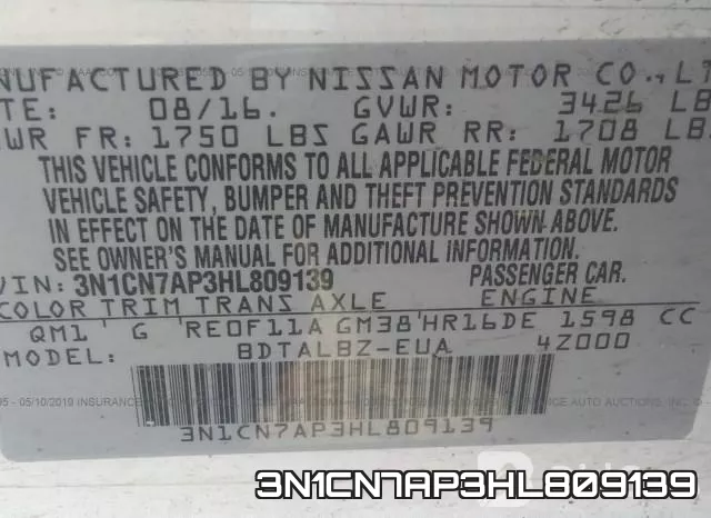 3N1CN7AP3HL809139 фото 10