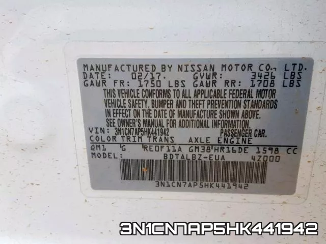 3N1CN7AP5HK441942 фото 2