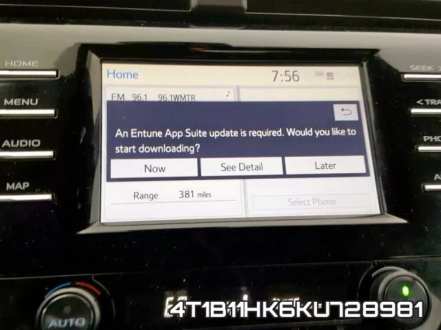 4T1B11HK6KU728981 фото 10