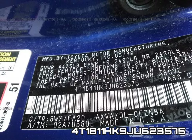 4T1B11HK9JU623575 фото 10