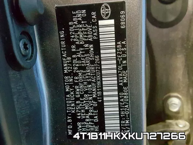 4T1B11HKXKU727266 фото 2
