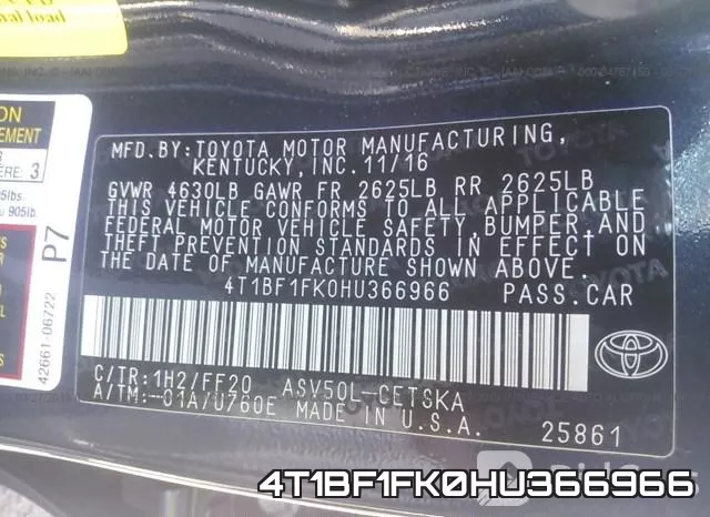 4T1BF1FK0HU366966 фото 10