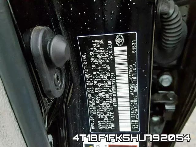 4T1BF1FK5HU792054 фото 2